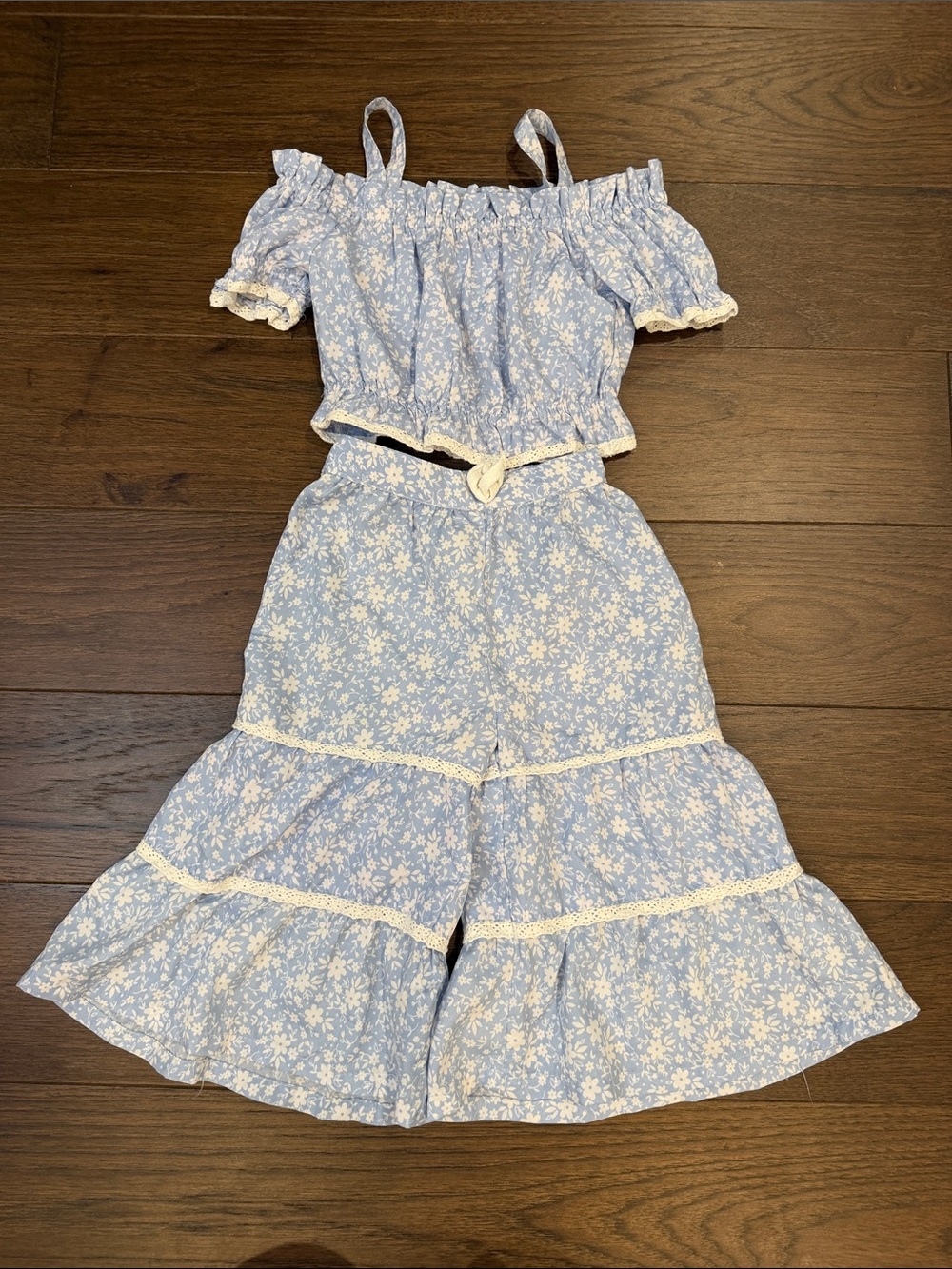 Freestyle Toddler Girls Blue Floral 2 Piece Set Size 3T - C8-138